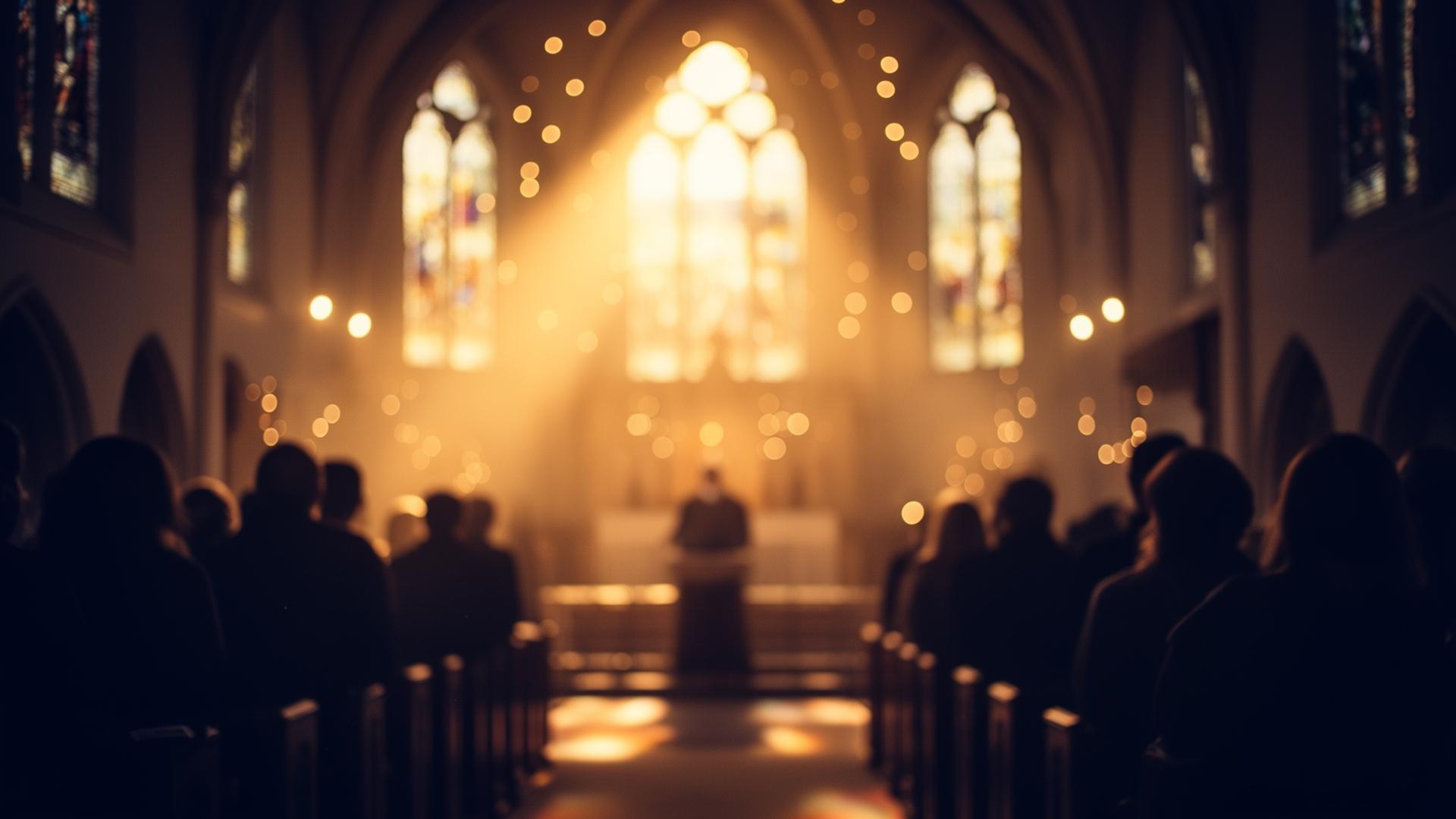 Warm worship service atmosphere
